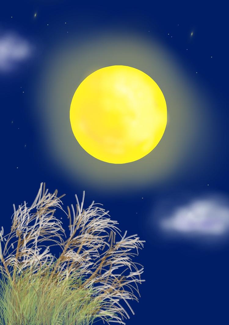 月夜とすすき
